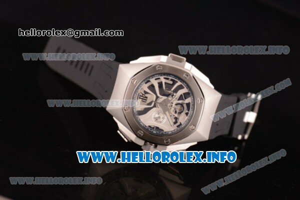 Audemars Piguet Royal Oak Concept Laptimer Michael Schumacher Limited Edition Miyota Quartz Steel Case with Skeleton Dial and Black Rubber strap - Click Image to Close